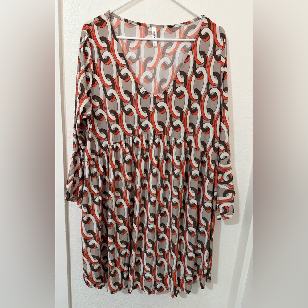 Emerald Women’s Dress Brown and Orange Casual Dress 1X Plus